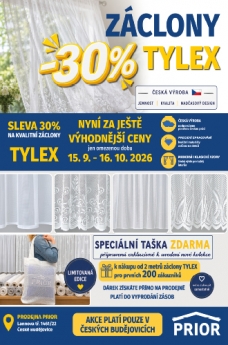 AKČNÍ NABÍDKA ZÁCLON TYLEX ČESKÉ BUĚJOVICE