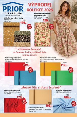 AKČNÍ NABÍDKA ODĚVNÍCH A BYTOVÝCH LÁTEK