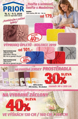 AKČNÍ NABÍDKA ODĚVNÍCH LÁTEK A BYTOVÉHO TEXTILU